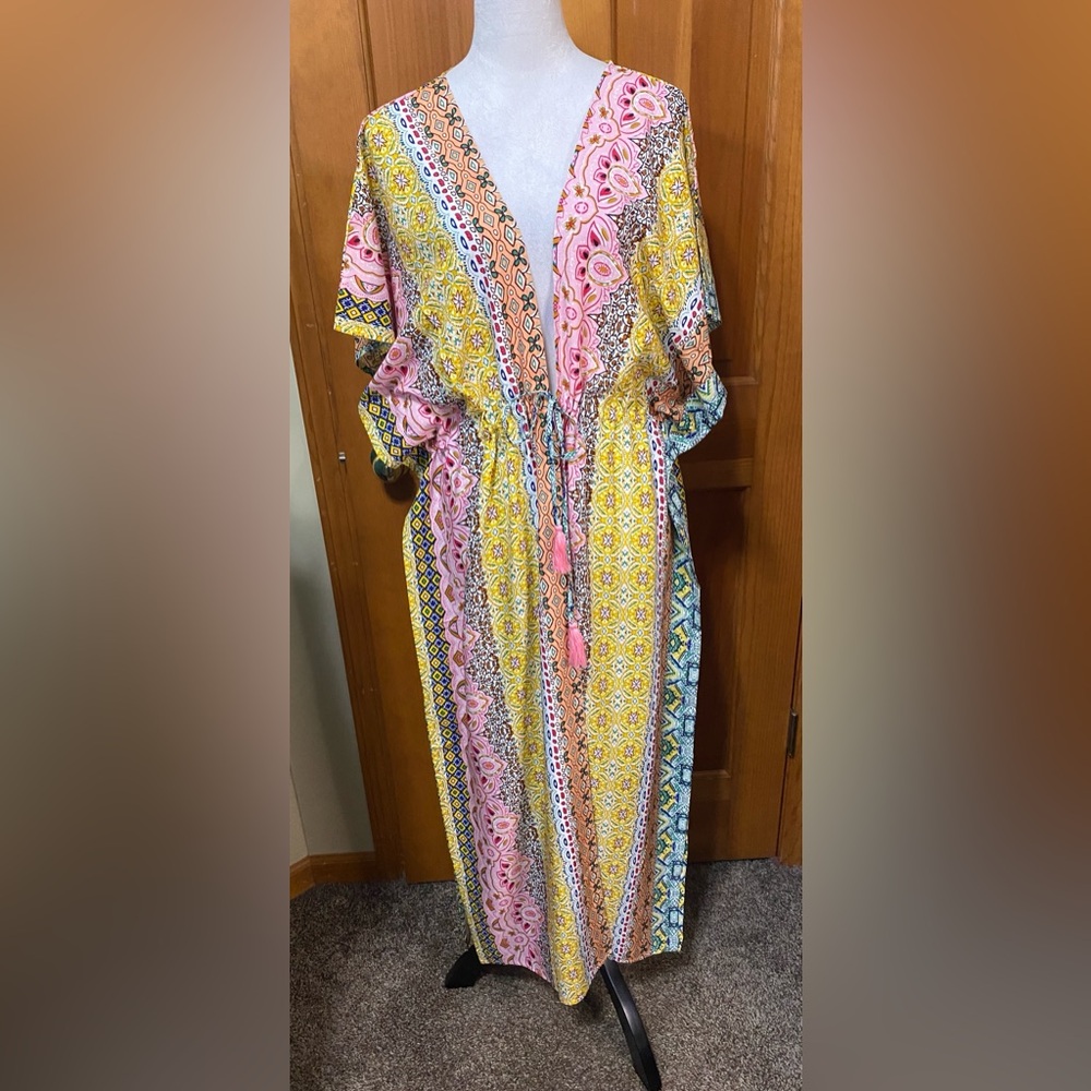 NWOT Unbranded Multicolor Bohemian Kimono - Picture 2 of 5